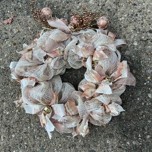Rose Gold Glittery Christmas Wreath